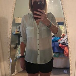Sheer seafoam top
